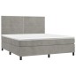 Letto a Molle Materasso e LED Grigio Chiaro 180x200 cm Velluto Letto a Molle Materasso e LED Grigio Chiaro 180x200 cm Velluto