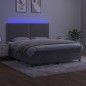 Letto a Molle Materasso e LED Grigio Chiaro 180x200 cm Velluto Letto a Molle Materasso e LED Grigio Chiaro 180x200 cm Velluto