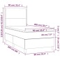 Letto a Molle con Materasso e LED Grigio Scuro 90x200cm Velluto Letto a Molle con Materasso e LED Grigio Scuro 90x200cm Velluto