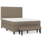 vidaXL Giroletto a Molle con Materasso Tortora 140x200 cm in Tessuto