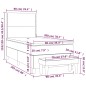 vidaXL Giroletto a Molle con Materasso Grigio Chiaro 90x200 cm Velluto
