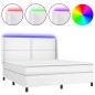 vidaXL Giroletto Molle con Materasso e LED Bianco 160x200cm Similpelle vidaXL Giroletto Molle con Materasso e LED Bianco 160x200cm Similpelle