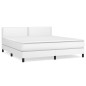 vidaXL Giroletto a Molle con Materasso Bianco 180x200 cm in Similpelle