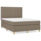 vidaXL Giroletto a Molle con Materasso Tortora 140x200 cm in Tessuto
