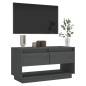 Mobile Porta TV Grigio 74x34x40 cm in Legno Massello di Pino Mobile Porta TV Grigio 74x34x40 cm in Legno Massello di Pino