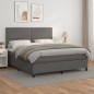 vidaXL Giroletto a Molle con Materasso Grigio 160x200 cm in Similpelle