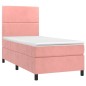 vidaXL Giroletto a Molle con Materasso Rosa 90x190 cm in Velluto