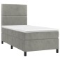 vidaXL Giroletto a Molle con Materasso Grigio Chiaro 90x190 cm Velluto