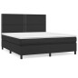 vidaXL Giroletto a Molle con Materasso Nero 180x200 cm in Similpelle