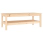 Tavolino da Salotto 110x50x40 cm in Legno Massello di Pino