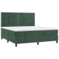 vidaXL Giroletto a Molle con Materasso Verde Scuro 180x200 cm Velluto