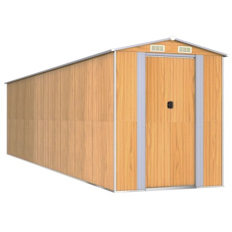 vidaXL Capanno Giardino Marrone Chiaro 192x772x223 cm Acciaio Zincato