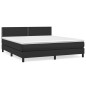 vidaXL Giroletto a Molle con Materasso Nero 160x200 cm in Similpelle