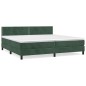 vidaXL Giroletto a Molle con Materasso Verde Scuro 200x200 cm Velluto