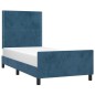 Giroletto con Testiera Blu Scuro 100x200 cm in Velluto Giroletto con Testiera Blu Scuro 100x200 cm in Velluto