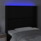 Testiera a LED nero 93x16x118/128 cm in Similpelle Testiera a LED nero 93x16x118/128 cm in Similpelle