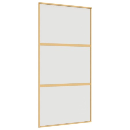 Porta Scorrevole Oro 102,5x205 Vetro Smerigliato ESG Alluminio