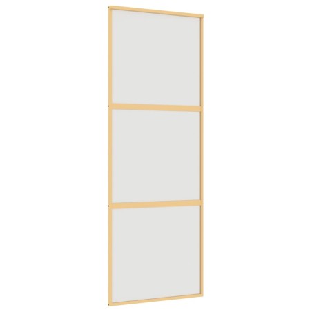 Porta Scorrevole Dorata 76x205 Vetro Smerigliato ESG Alluminio