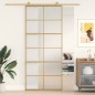 Porta Scorrevole Dorata 90x205 Vetro Smerigliato ESG Alluminio Porta Scorrevole Dorata 90x205 Vetro Smerigliato ESG Alluminio