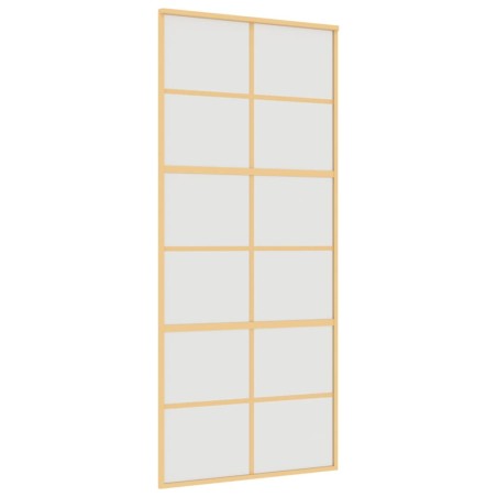 Porta Scorrevole Dorata 90x205 Vetro Smerigliato ESG Alluminio