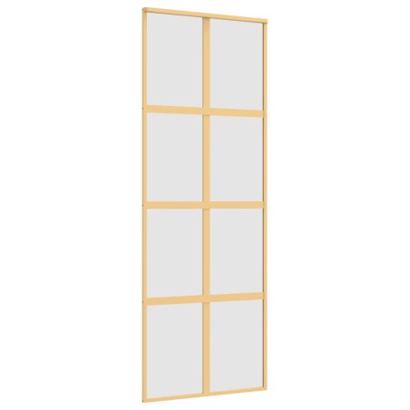 Porta Scorrevole Dorata 76x205 Vetro Smerigliato ESG Alluminio