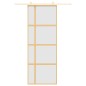 Porta Scorrevole Dorata 76x205 Vetro Smerigliato ESG Alluminio