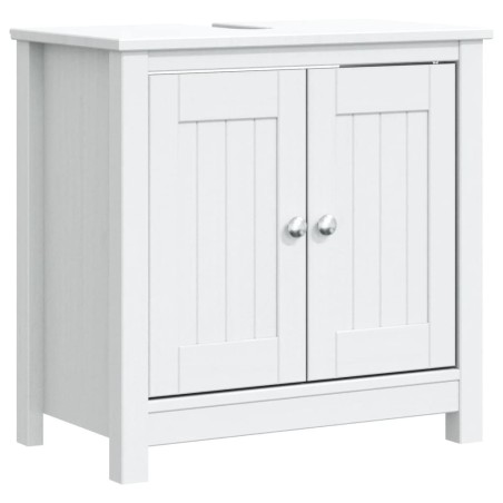 vidaXL Mobile Lavabo da Bagno BERG Bianco 60x34x59 cm Massello Pino