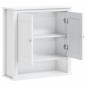 Mobile Bagno a Muro BERG Bianco 69,5x27x71,5cm Legno Massello Mobile Bagno a Muro BERG Bianco 69,5x27x71,5cm Legno Massello