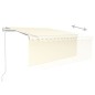 Tenda Automatica Parasole LED Sensore Vento 3,5x2,5cm Crema Tenda Automatica Parasole LED Sensore Vento 3,5x2,5cm Crema