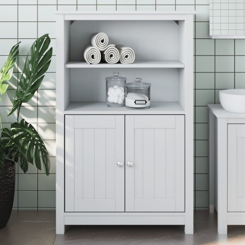 Mobile da Bagno BERG Bianco 69,5x34x110 cm Legno Massello Pino Mobile da Bagno BERG Bianco 69,5x34x110 cm Legno Massello Pino