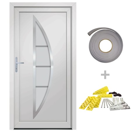 vidaXL Porta Ingresso Bianca 108x208 cm in PVC