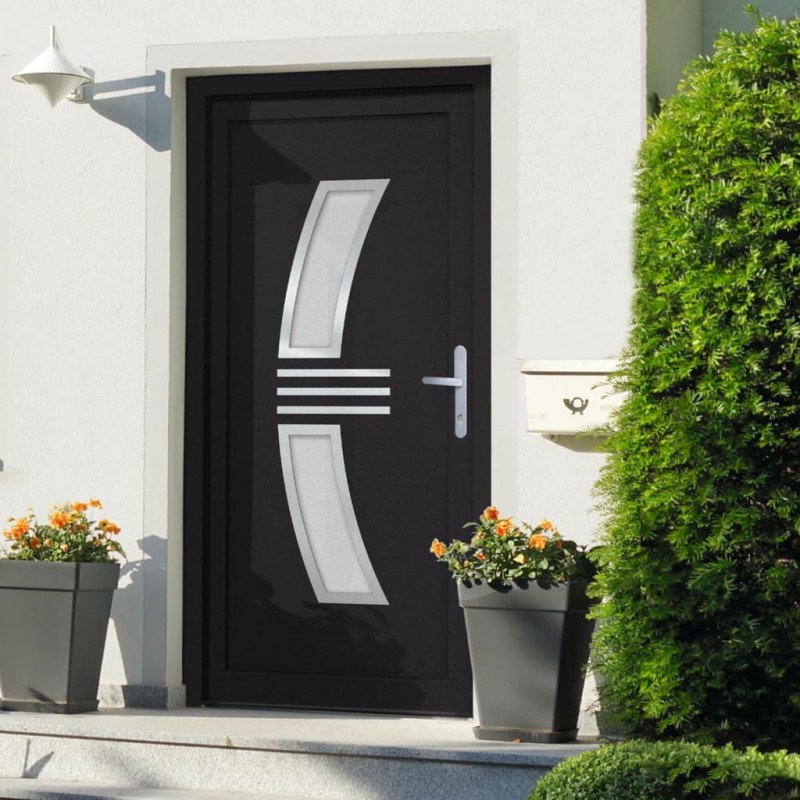 vidaXL Porta Ingresso Antracite 98x200 cm in PVC vidaXL Porta Ingresso Antracite 98x200 cm in PVC