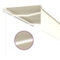 Tenda Automatica Parasole LED Sensore Vento 3,5x2,5cm Crema Tenda Automatica Parasole LED Sensore Vento 3,5x2,5cm Crema