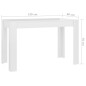 Tavolo da Pranzo Bianco Lucido 120x60x76 cm Legno Multistrato Tavolo da Pranzo Bianco Lucido 120x60x76 cm Legno Multistrato