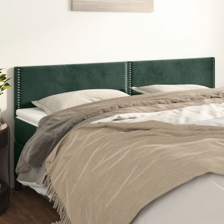 vidaXL Testiere 2 pz Verde Scuro 100x5x78/88 cm in Velluto