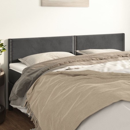 vidaXL Testiera 2 pz Grigio Scuro 90x5x78/88 cm in Velluto