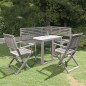 Set da Bistrot 4 pz in Legno Massello di Acacia Grigio Set da Bistrot 4 pz in Legno Massello di Acacia Grigio