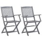 Set da Bistrot 4 pz in Legno Massello di Acacia Grigio Set da Bistrot 4 pz in Legno Massello di Acacia Grigio