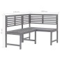 Set da Bistrot 4 pz in Legno Massello di Acacia Grigio Set da Bistrot 4 pz in Legno Massello di Acacia Grigio