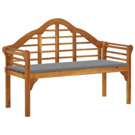 Panchina da Giardino con Cuscino 135 cm in Massello d'Acacia