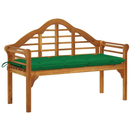 Panchina da Giardino con Cuscino 135 cm in Massello d'Acacia