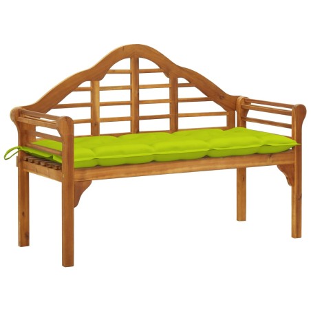 Panchina da Giardino con Cuscino 135 cm in Massello d'Acacia