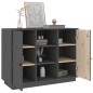 Credenza Grigia 100x40x75 cm in Legno Massello di Pino Credenza Grigia 100x40x75 cm in Legno Massello di Pino