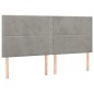 Testiera 4 pz Grigio Chiaro 90x5x78/88 cm in Velluto Testiera 4 pz Grigio Chiaro 90x5x78/88 cm in Velluto