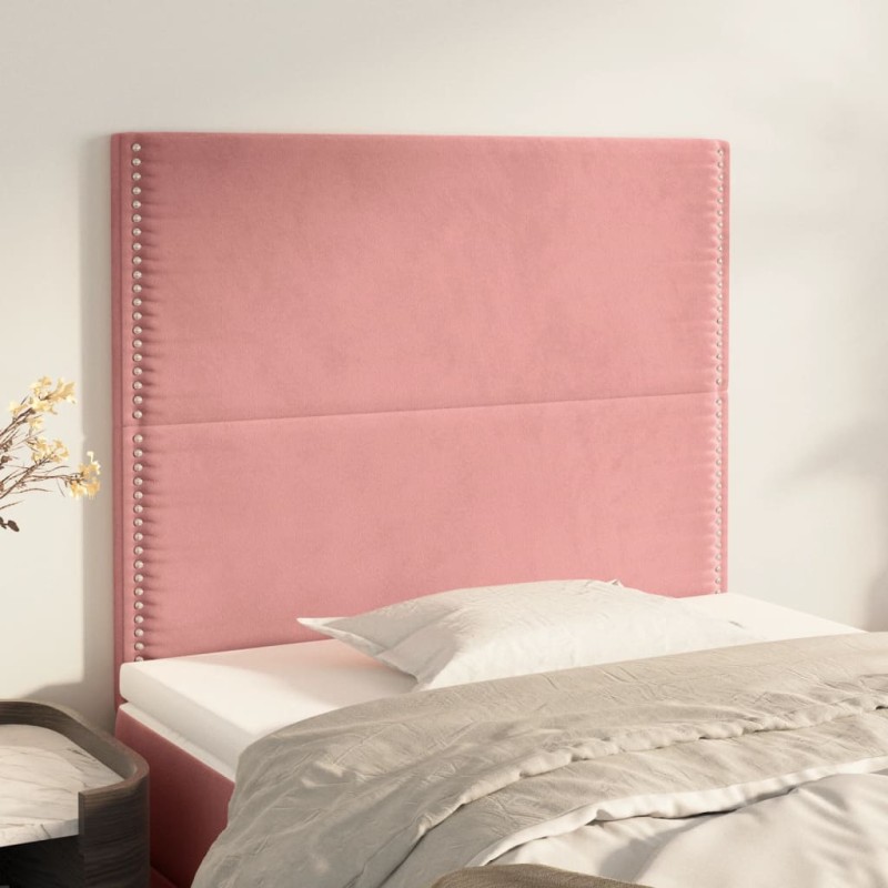 Testiera 2 pz Rosa 90x5x78/88 cm in Velluto Testiera 2 pz Rosa 90x5x78/88 cm in Velluto