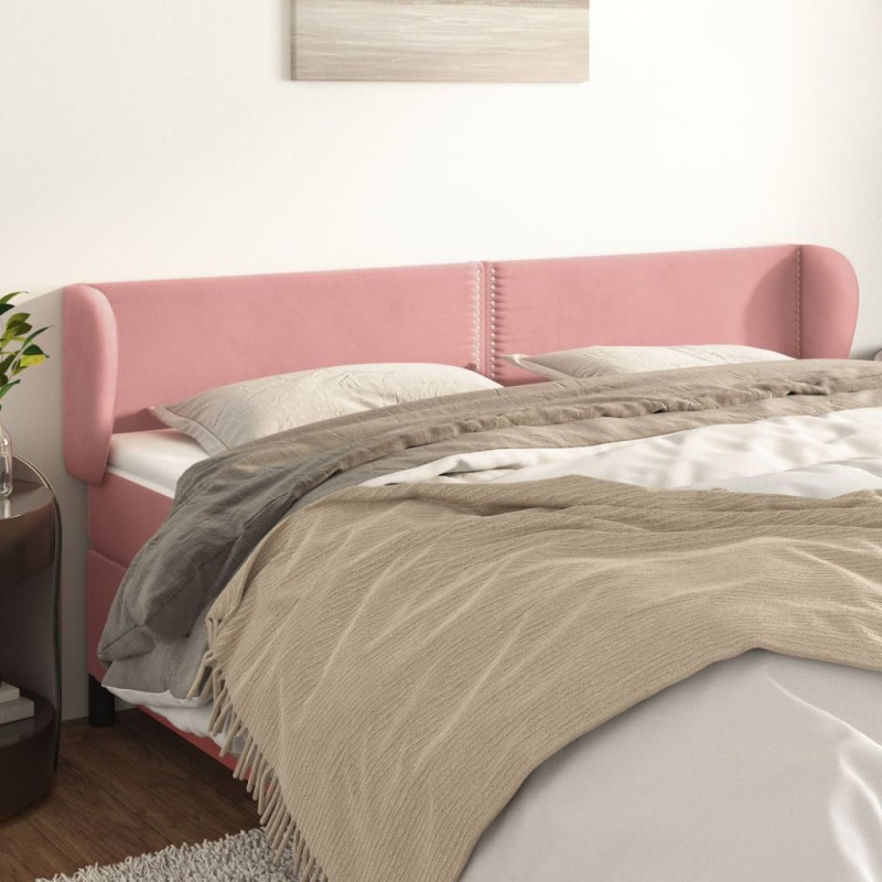 Testiera ad Orecchio Rosa 183x23x78/88 cm in Velluto Testiera ad Orecchio Rosa 183x23x78/88 cm in Velluto