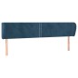 Testiera ad Orecchio Blu Scuro 203x23x78/88 cm in Velluto Testiera ad Orecchio Blu Scuro 203x23x78/88 cm in Velluto