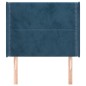 Testiera ad Orecchio Blu Scuro 103x16x118/128 cm in Velluto