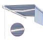 vidaXL Tenda Automatica Parasole LED Sensore Vento 4,5x3 m Blu Bianco vidaXL Tenda Automatica Parasole LED Sensore Vento 4,5x3 m Blu Bianco