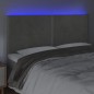 Testiera a LED Grigio Chiaro 180x5x118/128 cm in Velluto Testiera a LED Grigio Chiaro 180x5x118/128 cm in Velluto